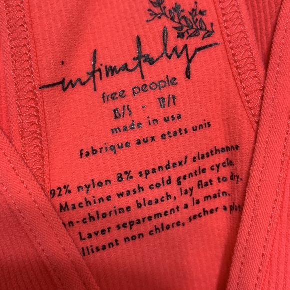 NWT Free People Move Along Bright coral Red Bodysuit M/L - Picture 6 of 6